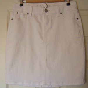 White Denim Pencil Skirt